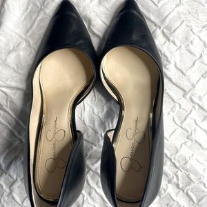 Gently used Jessica Simpson black leather heels